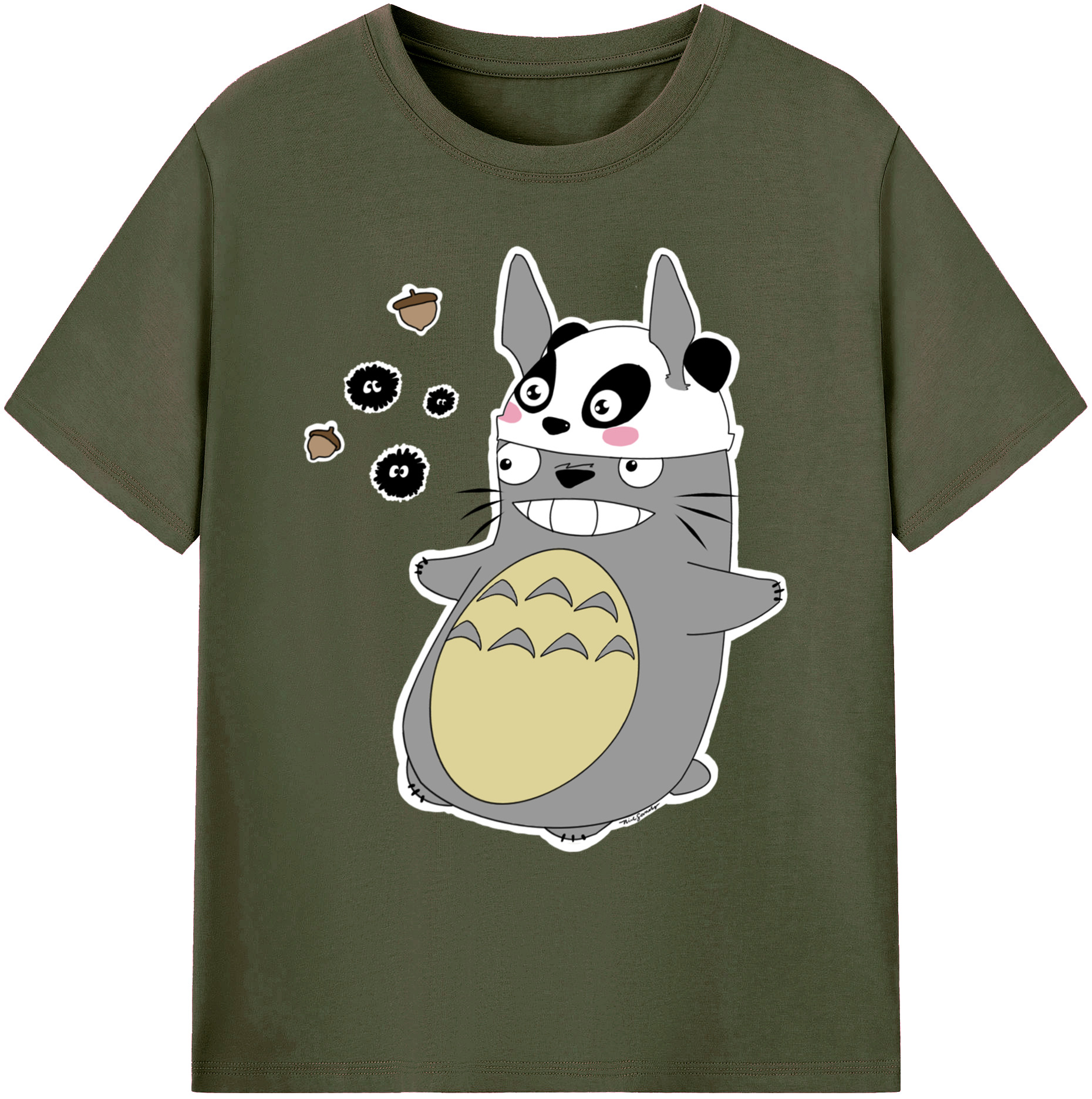 （画像用） となりのトトロ 草壁メイ 草壁サツキ My Neighbor Totoro Satsuki Kusakabe Mei Kusakabe 綿100％ メンズ半袖Tシャツ｜肌触りやわらか＆通気性